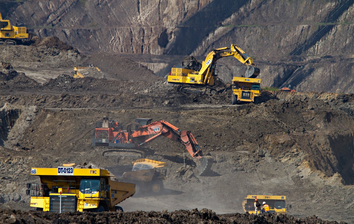 Excavators at a mining site